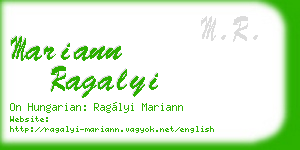 mariann ragalyi business card