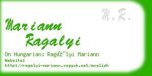 mariann ragalyi business card